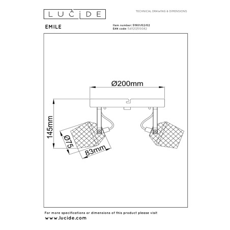 Reflektorek sufitowy EMILE 51901/02/02 Lucide