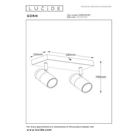 Reflektorek sufitowy GORIK 53909/02/30 Lucide