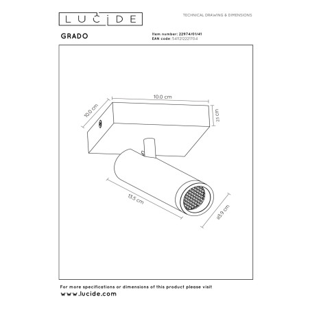 Reflektorek sufitowy GRADO 22974/01/41 Lucide