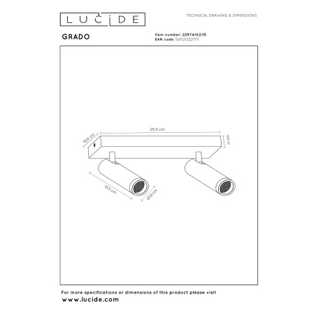 Reflektorek sufitowy GRADO 22974/02/15 Lucide