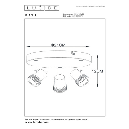 Reflektorek sufitowy KIANTI 53901/13/30 Lucide