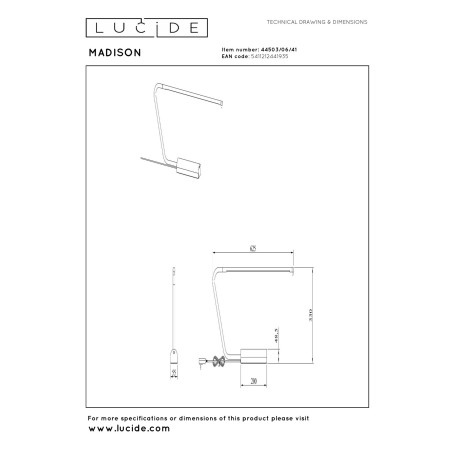Lampa biurkowa MADISON 44503/06/41 Lucide