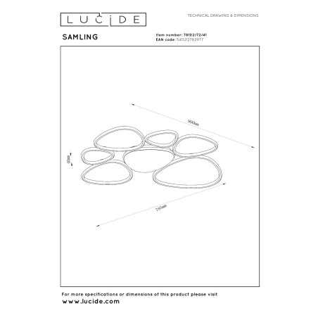 Plafon SAMLING 78102/72/41 Lucide
