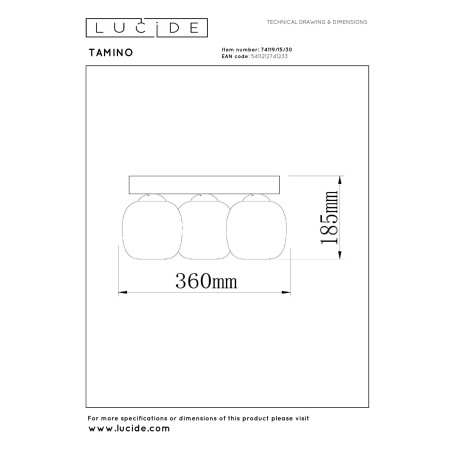 Plafon TAMINO 74119/15/30 Lucide