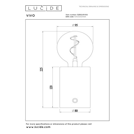 Lampa stołowa VIVO 52502/01/02 Lucide