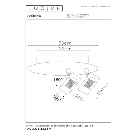 Plafon EVERINA 00131/30/30 Lucide