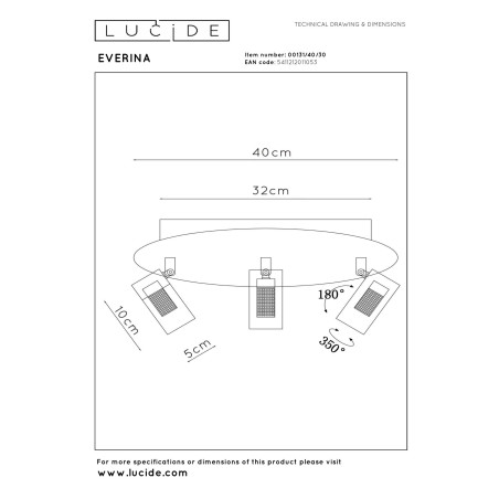 Plafon EVERINA 00131/40/30 Lucide