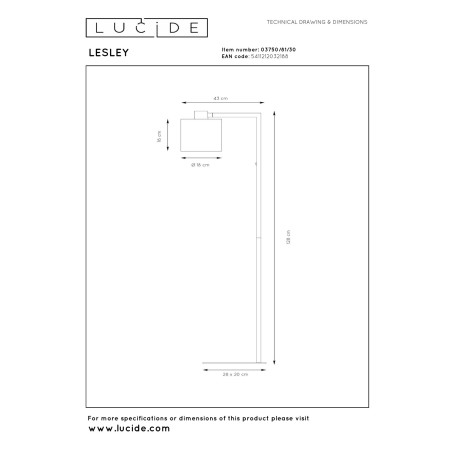 Lampa podłogowa LESLEY 03750/81/30 Lucide
