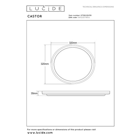 Lampa sufitowa zewnętrzna CASTOR IP44 07120/22/30 Lucide