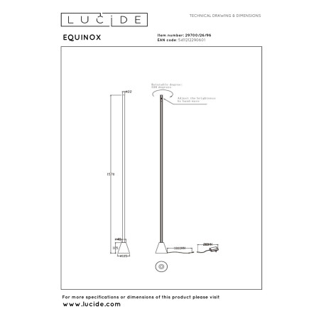 Lampa podłogowa EQUINOX 29700/26/96 Lucide
