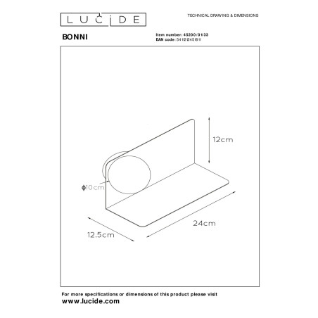 Kinkiet BONNI 45200/01/33 Lucide