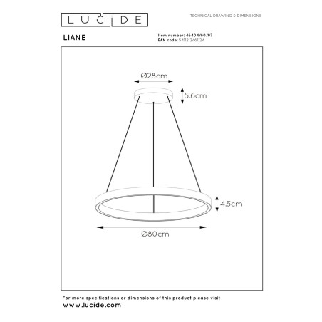 Lampa wiszšca LIANE 46404/80/97 Lucide