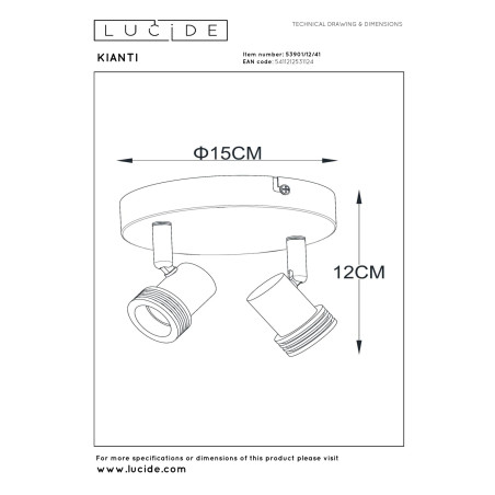 Plafon KIANTI 53901/12/41 Lucide