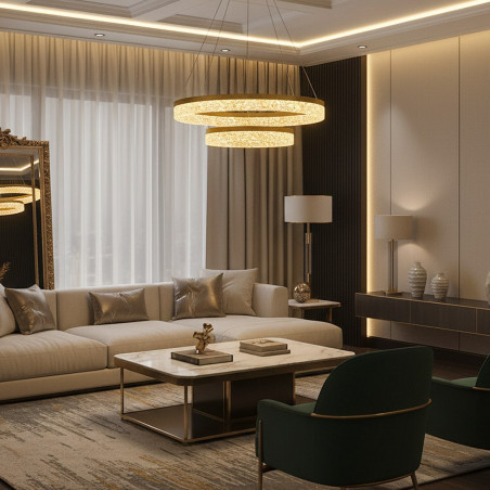 NOWOŚĆ ML2241 Lampa wisząca GALA GOLD 54W LED Milagro