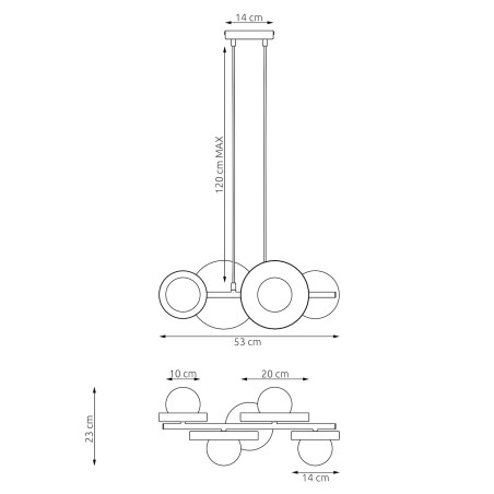 Lampa wisząca MODEL 4 BL MOKKA 1488/4 EMIBIG