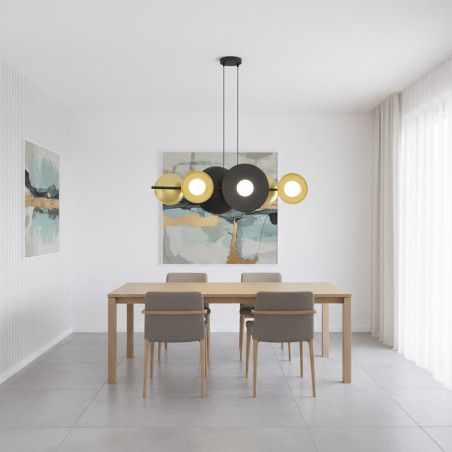 Lampa wisząca VOLUM 6 BL GOLD 1483/6 EMIBIG