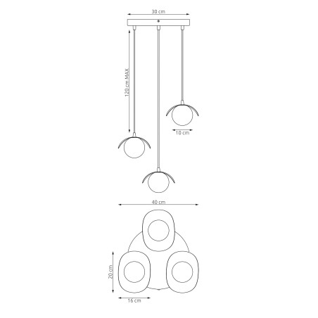 Lampa wisząca RITUAL 3 PREM BLACK 1490/3PREM EMIBIG