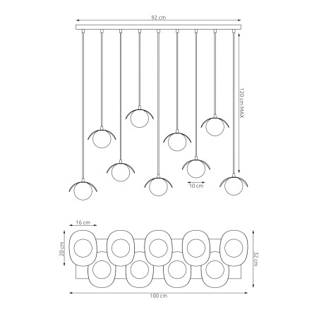 Lampa wisząca RITUAL 9 WHITE 1584/9 EMIBIG