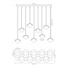 Lampa wisząca RITUAL 9 WHITE 1584/9 EMIBIG