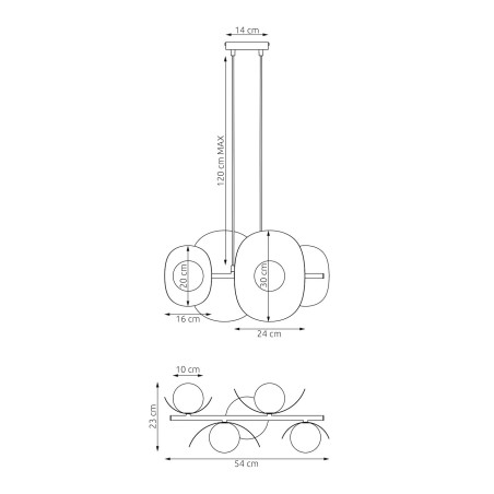 Lampa wisząca ELEMENTI 4 WHITE 1492/4 EMIBIG