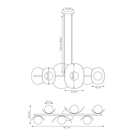 Lampa wisząca ELEMENTI 6 WHITE 1492/6 EMIBIG