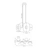 Lampa wisząca ELEMENTI 4 BL GRAY 1494/4 EMIBIG