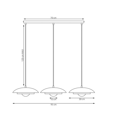 Lampa wisząca SKIN 3 WH MOKKA 1605/3 EMIBIG