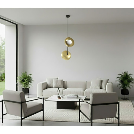 Lampa wisząca VANILA 2 BL GOLD 1596/2 EMIBIG