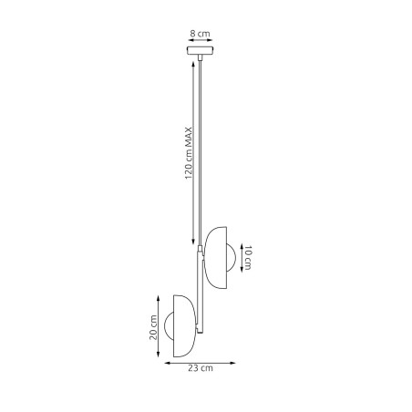 Lampa wisząca VANILA 2 BL GOLD 1596/2 EMIBIG