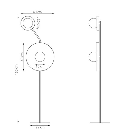 Lampa podłogowa KISS LP2 BLACK 1607/LP2 EMIBIG