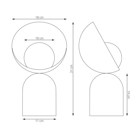 Lampka biurkowa  BOTO LN1 BLACK 1510/LN1 EMIBIG