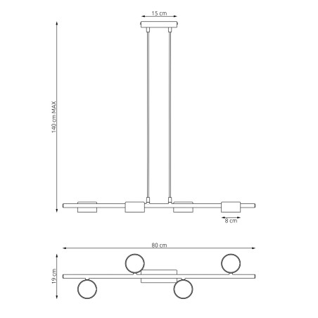 Lampa wisząca SORA 4 BL 1440/4 EMIBIG