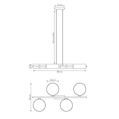 Lampa wisząca DRUMZ 4 GRAY 1564/4 EMIBIG