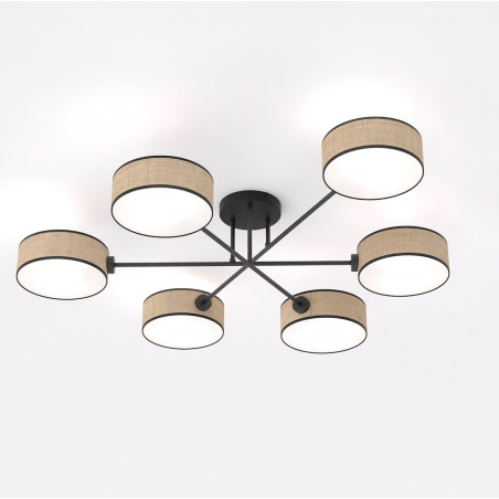 Lampa sufitowa MAGA 6 RATTAN 1571/6 EMIBIG