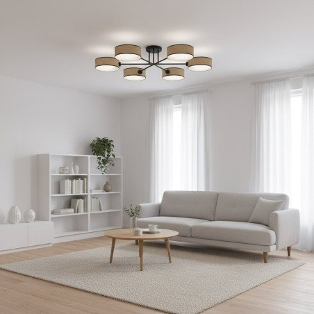 Lampa sufitowa MAGA 6 RATTAN 1571/6 EMIBIG