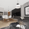 Lampa wisząca LUNARO 1S BL WHITE/BLACK 1475/1S EMIBIG