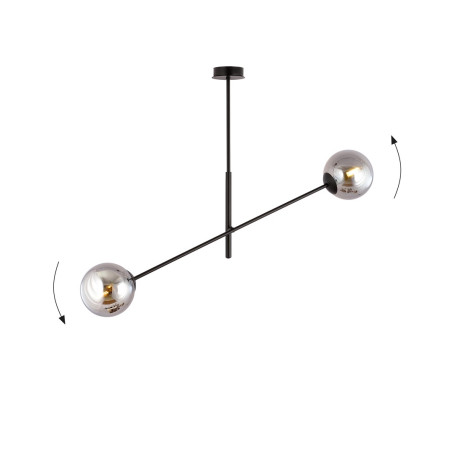 Lampa wisząca LINEAR 2 BLACK/GRAFIT 1167/2 EMIBIG