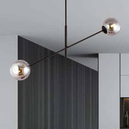 Lampa wisząca LINEAR 2 BLACK/GRAFIT 1167/2 EMIBIG