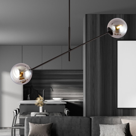 Lampa wisząca LINEAR 2 BLACK/GRAFIT 1167/2 EMIBIG