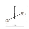 Lampa wisząca LINEAR 2 BLACK/GRAFIT 1167/2 EMIBIG