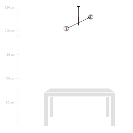 Lampa wisząca LINEAR 2 BLACK/GRAFIT 1167/2 EMIBIG