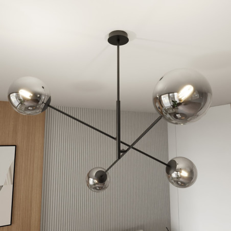 Lampa wisząca LINEAR 4 BLACK/GRAFIT 1167/4 EMIBIG