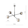 Lampa wisząca LINEAR 4 BLACK/GRAFIT 1167/4 EMIBIG