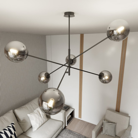Lampa wisząca LINEAR 6 BLACK/GRAFIT 1167/6 EMIBIG