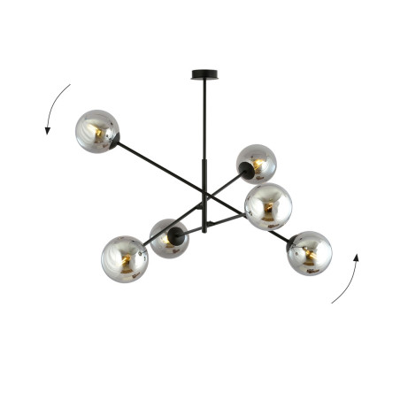 Lampa wisząca LINEAR 6 BLACK/GRAFIT 1167/6 EMIBIG