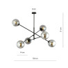 Lampa wisząca LINEAR 6 BLACK/GRAFIT 1167/6 EMIBIG