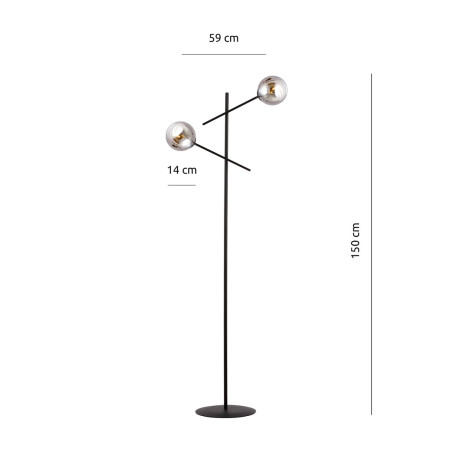 Lampa podłogowa LINEAR LP2 BLACK/GRAFIT 1167/LP2 EMIBIG