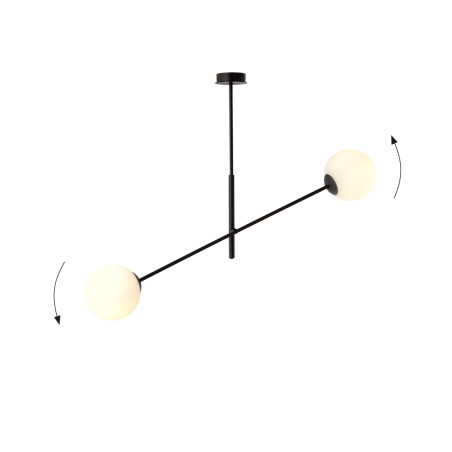 Lampa wisząca LINEAR 2 BLACK/OPAL 1169/2 EMIBIG