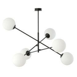 Lampa wisząca LINEAR 6 BLACK/OPAL 1169/6 EMIBIG