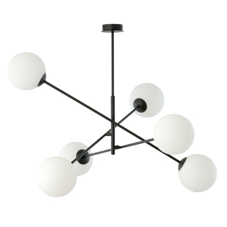 Lampa wisząca LINEAR 6 BLACK/OPAL 1169/6 EMIBIG